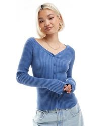 ASOS - Knit V Neck Button Up Top - Lyst