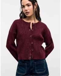 Stradivarius - Gebreid Vest Met Knoopsluiting - Lyst