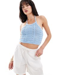 Vero Moda - Crochet Halter Top - Lyst