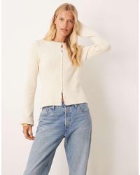 Pretty Lavish - Boucle Knit Cardigan - Lyst