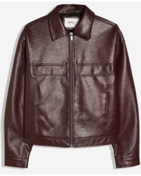 Bershka - Boxy Leather Effect Jacket - Lyst