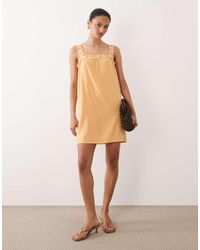 Vila - Embroidered Strap Cami Mini Dress - Lyst