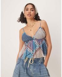 Free People - Alix Paisley Print Floaty Cami Top - Lyst