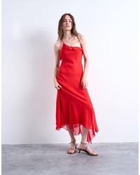 TOPSHOP - Godet Hem Occasion Midi Dress - Lyst