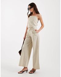 4th & Reckless - Soft Feel Pleat Front Tailored Wide Leg Trousers Co-ord - Lyst
