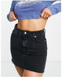 TOPSHOP - Jupe en jean taille haute - délavé - Lyst