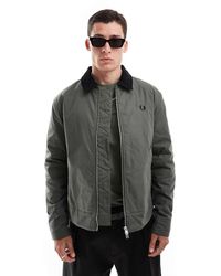 Fred Perry - Giacca Caban Scuro Con Colletto - Lyst