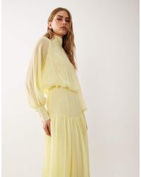 ASOS - High Neck Deep Cuff Maxi Dress - Lyst