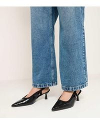 Yours Clothing - Wide Fit Croc Embossed Sling Back Heels - Lyst