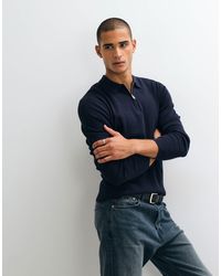 ASOS - Essentials Knitted Lightweight Zip Polo - Lyst