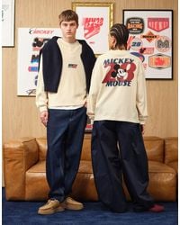 ASOS - Boxy T-Shirt Met Lange Mouwen En Disney Racing Mickey-Print - Lyst