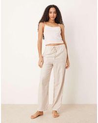 Mango - Striped Flannel Pyjama Trousers - Lyst