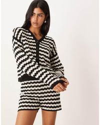 ASOS - Gebreid Gestreept Vest Met Stiksels En V-Hals, Deel Van Co-Ord Set - Lyst