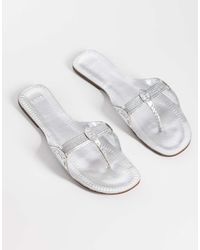 Mango - 100% Leather Flip Flop Sandal - Lyst