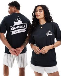 Gramicci - Unisex Cotton T-shirt With Mountain Graphic - Lyst