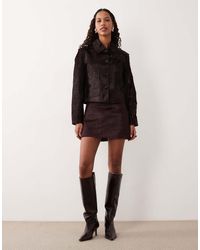 Mango - 100% Leather Mini Skirt Co-Ord - Lyst