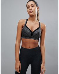 DORINA Synthetic Outrun High Impact Push-up Sports Bra in Grey 