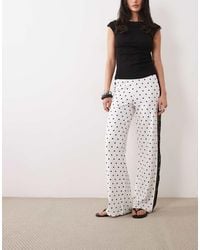 ASOS - Wide Leg Trouser With Lace Side Panel - Lyst