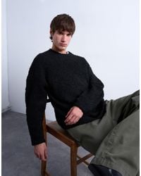TOPMAN - Relaxed Fit Boucle Sweater - Lyst