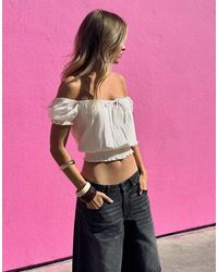 Bershka - Rustic Puff Sleeve Blouse - Lyst