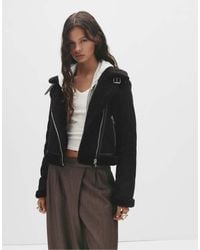 Pull&Bear - Giacca Corta Double-Face Nera - Lyst