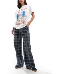 Cotton On - Cotton On Relaxed Straight Leg Check Trousers - Lyst