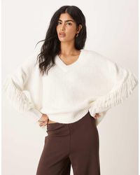 Abercrombie & Fitch - Knitted V-neck Oversized Jumper - Lyst