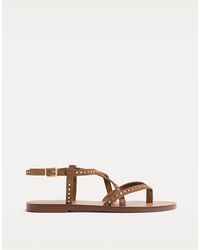 Stradivarius - – flache leder-sandalen - Lyst
