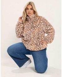 Yours Clothing - Deer Print Zip Through Fleece - Lyst
