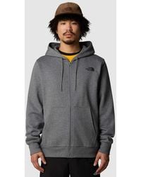 The North Face - Sudadera Gris Con Capucha Y Cremallera Simple Dome De - Lyst