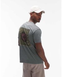 RVCA - T-Shirt A Maniche Corte Color Giada Con Grafica Di Giove - Lyst