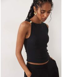 Abercrombie & Fitch - Seamless High Neck Tank Top With Detail - Lyst
