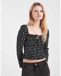 Miss Selfridge - Long Sleeve Milkmaid Top - Lyst