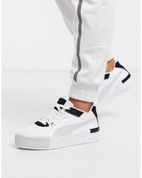 puma white & black cali leather trainers