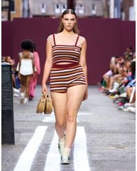 adidas - Originals x asos – gestreifte shorts aus strickstoff - Lyst