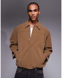 ASOS - Faux Suede Oversized Jacket - Lyst
