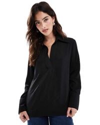 Pimkie - Camicia A Maniche Lunghe Vestibilità Comoda Con Colletto E Scollo A V - Lyst
