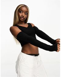 Sixth June - Long Sleeve Cut Out Crop Top - Lyst