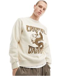 Criminal Damage - Sweatshirt With Large Dragon Embriodery - Lyst