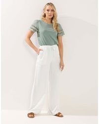 Long Tall Sally - Wide Leg Linen Trousers - Lyst
