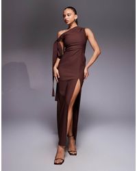 Vesper - Bengaline Off Shoulder Drape Detail Maxi Dress - Lyst