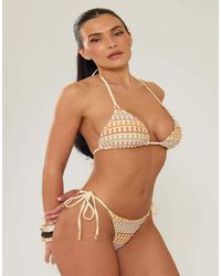 Missy Empire - Textured Bikini Bottom - Lyst