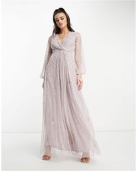 Frock and Frill - Bridesmaid Sequin Plunge Front Maxi - Lyst