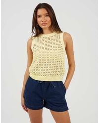 Brave Soul - Crew Neck Open Stitch Knitted Vest - Lyst