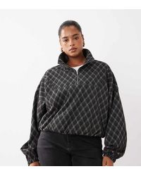 ASOS - Asos Design Curve Brushed Half Zip Windbreaker Jacket - Lyst