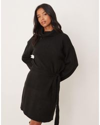 Vila - – hochgeschlossenes mini-strickkleid - Lyst