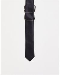 ASOS - Skinny Tie With Gun Metal Chain Detail - Lyst