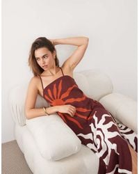 New Look - Sun Print Bandeau Maxi Dress - Lyst