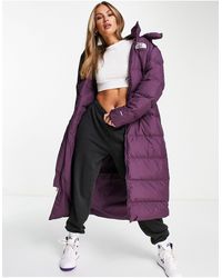The North Face Synthetic Long Metallic Puffer Coat | Lyst