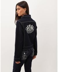 Juicy Couture - Ensemble coordonné veste en jean à logo blason chien en foncé - Lyst